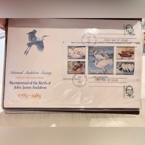 1985 Audubon Wildlife Conservation Stamps FDC John James Audubon Set
